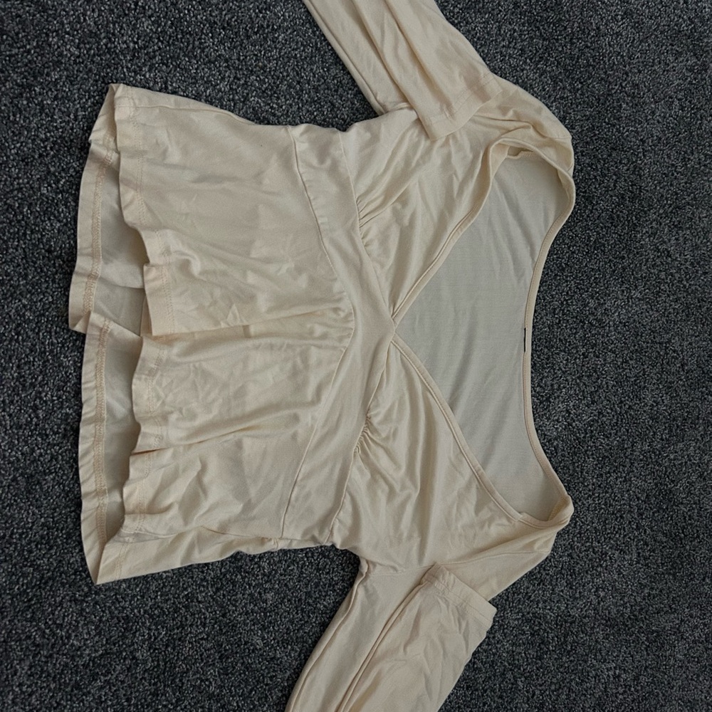 Cream Long Sleeve Blouse